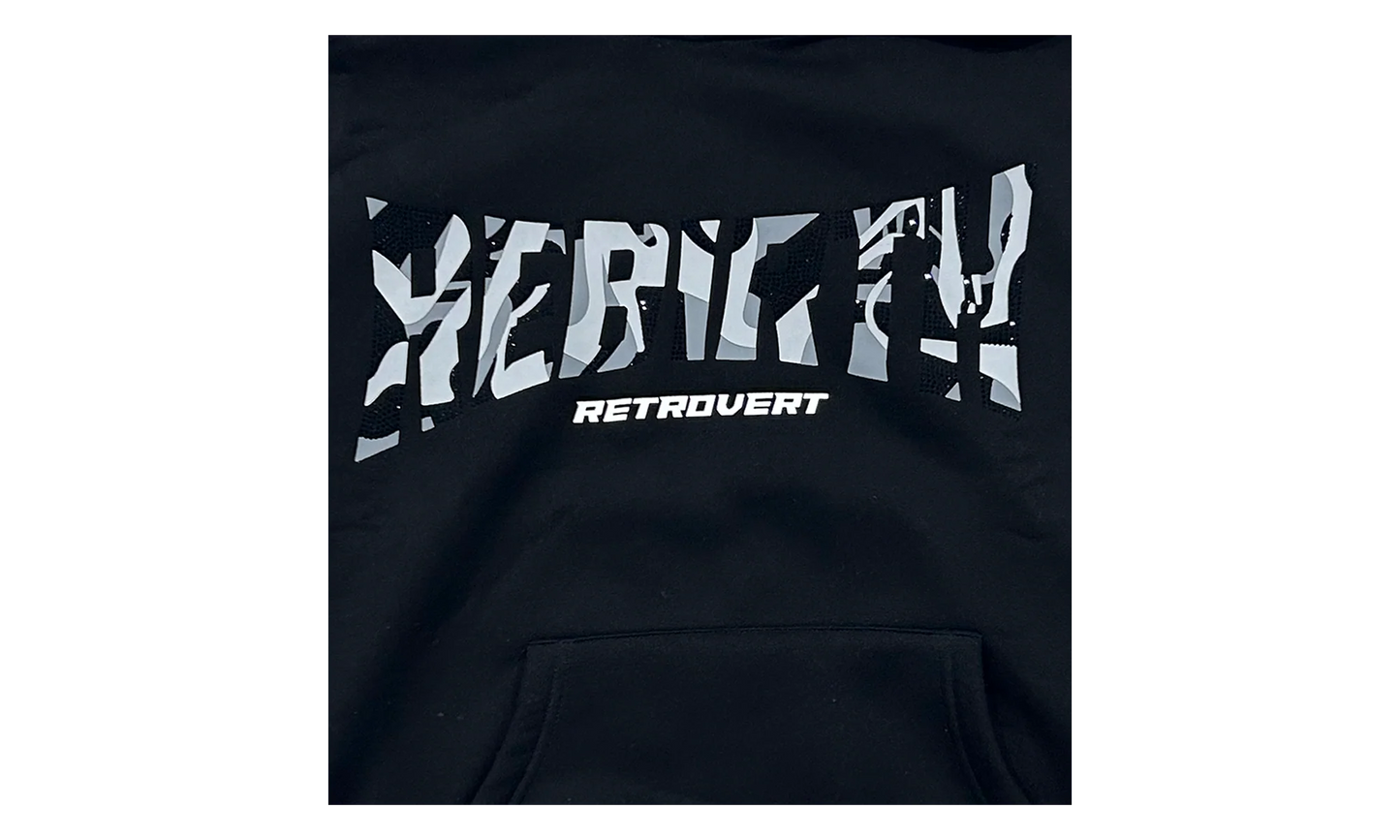 Rhinestone Rebirth Pullover Sweatshirt "Black" RET031