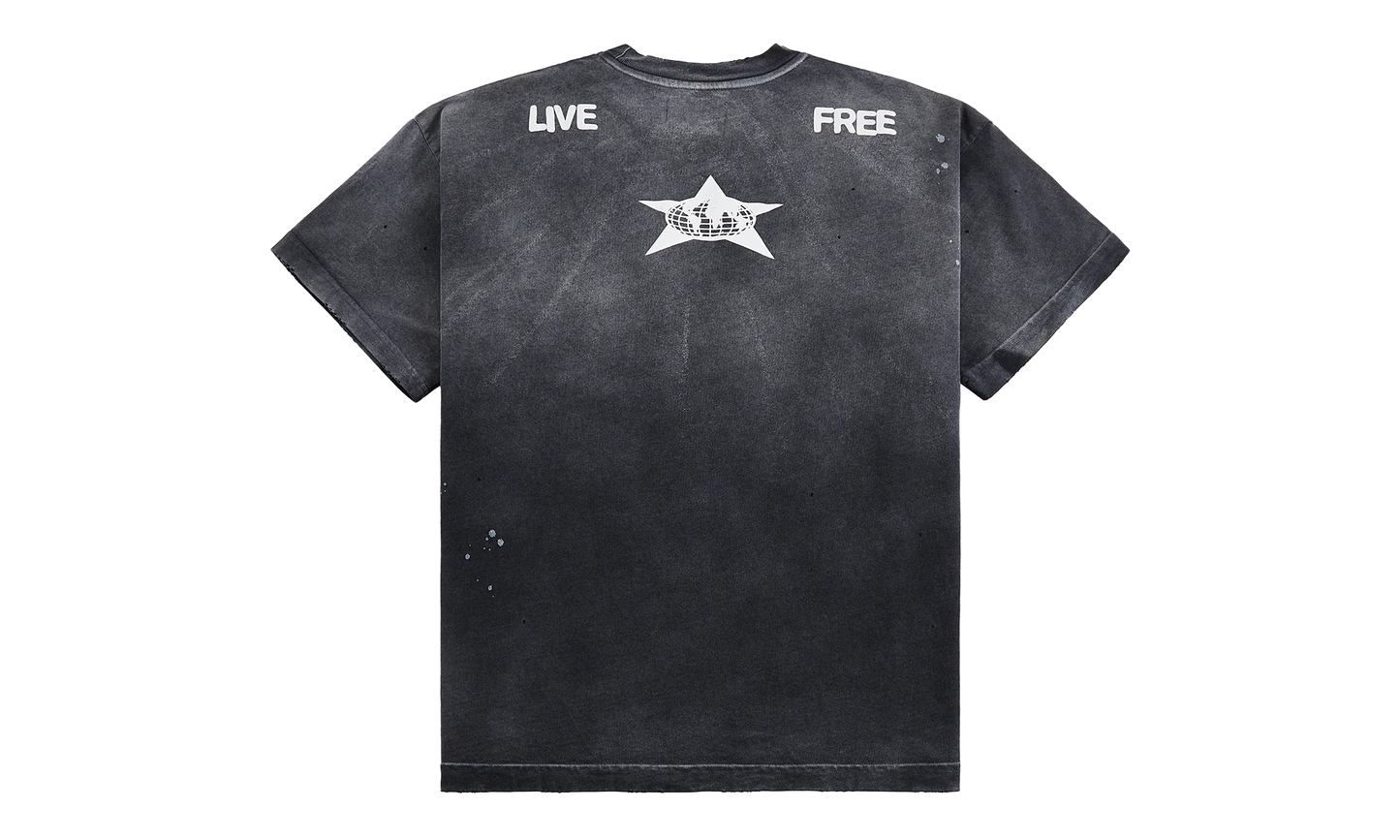 Distressed Star Tee "Vintage Black" BAR30