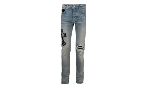 Amiri x Wes Lang Reaper Logo Jeans Clay "Indigo Black" AW22MDS002 408
