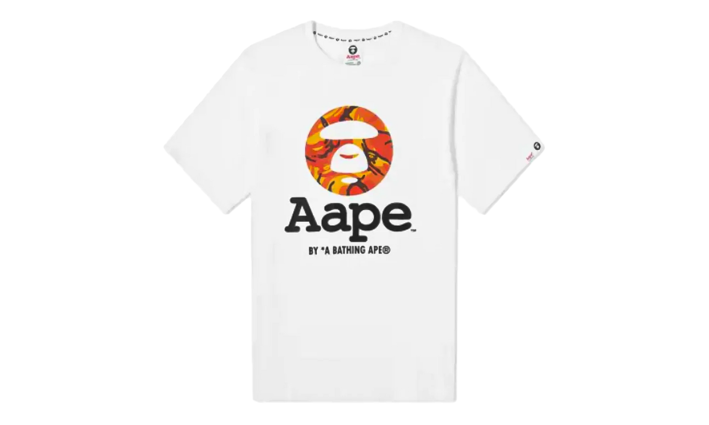 AAPE OG Moonface T-Shirt "White Orange Camo" B762DA4F