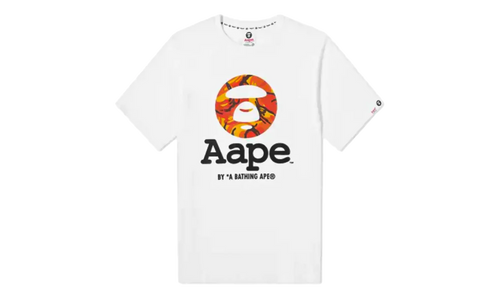 AAPE OG Moonface T-Shirt "White Orange Camo" B762DA4F