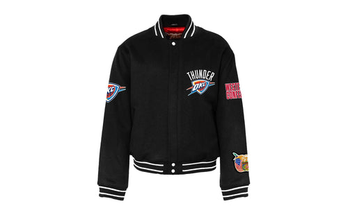 OKLAHOMA CITY THUNDER WOOL VARSITY JACKET Vegan "Black" NBA OKL THU 100