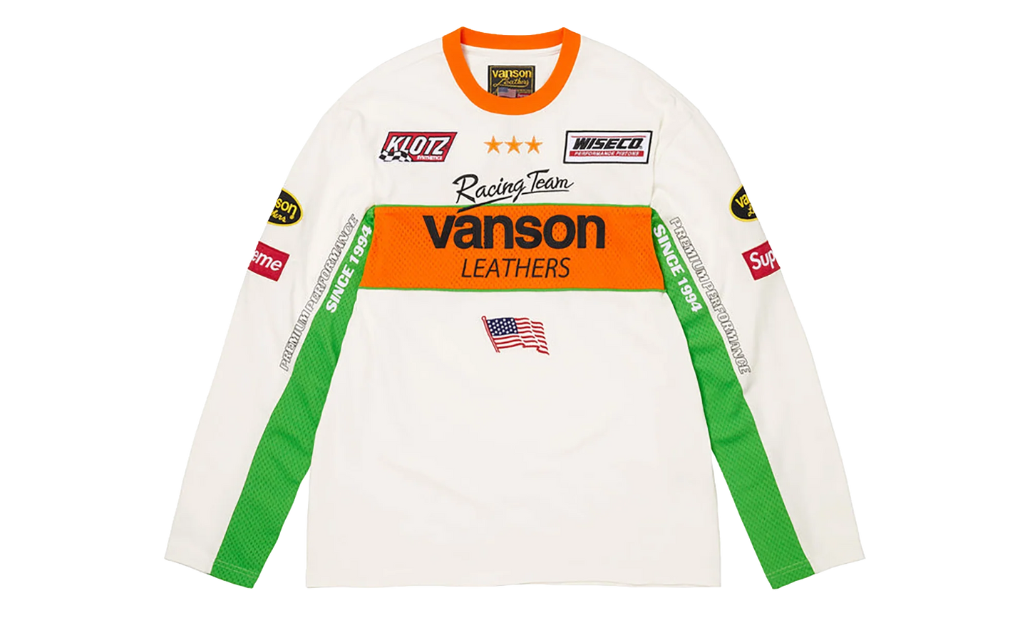 Vanson Leathers® L/S Top "SS26 - White" SU27021