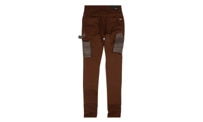 Denim Leather Workman Pants "Brown" MDS121 210