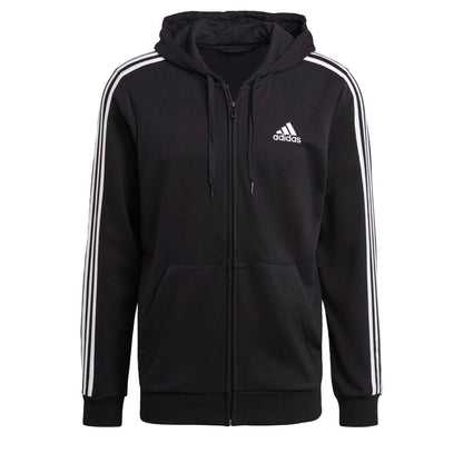 Men's adidas Essentials French Terry 3-Stripes Full-Zip Hoodie