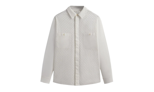 Lattice Floral Long-Sleeve Apollo Shirt "Silk" KHM032068 116
