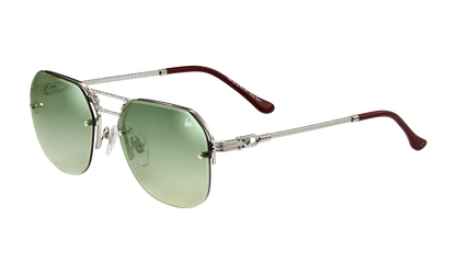 CEO Bevel Rimless Drill Mount 18KT "White Gold / Pastel Green Gradient Flash Silver" DMCE2 0008 48B3