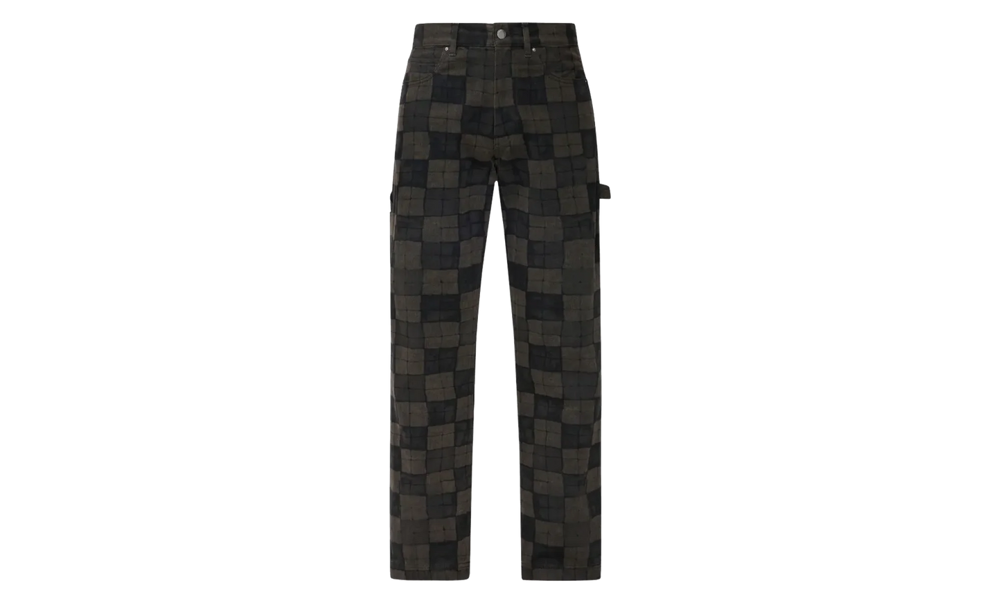Checkered Carpenter Jeans "Brown" AMBMJE1096 210