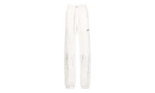 Cracked Dye Logo Sweatpants "White Black" PS23MJL026 100