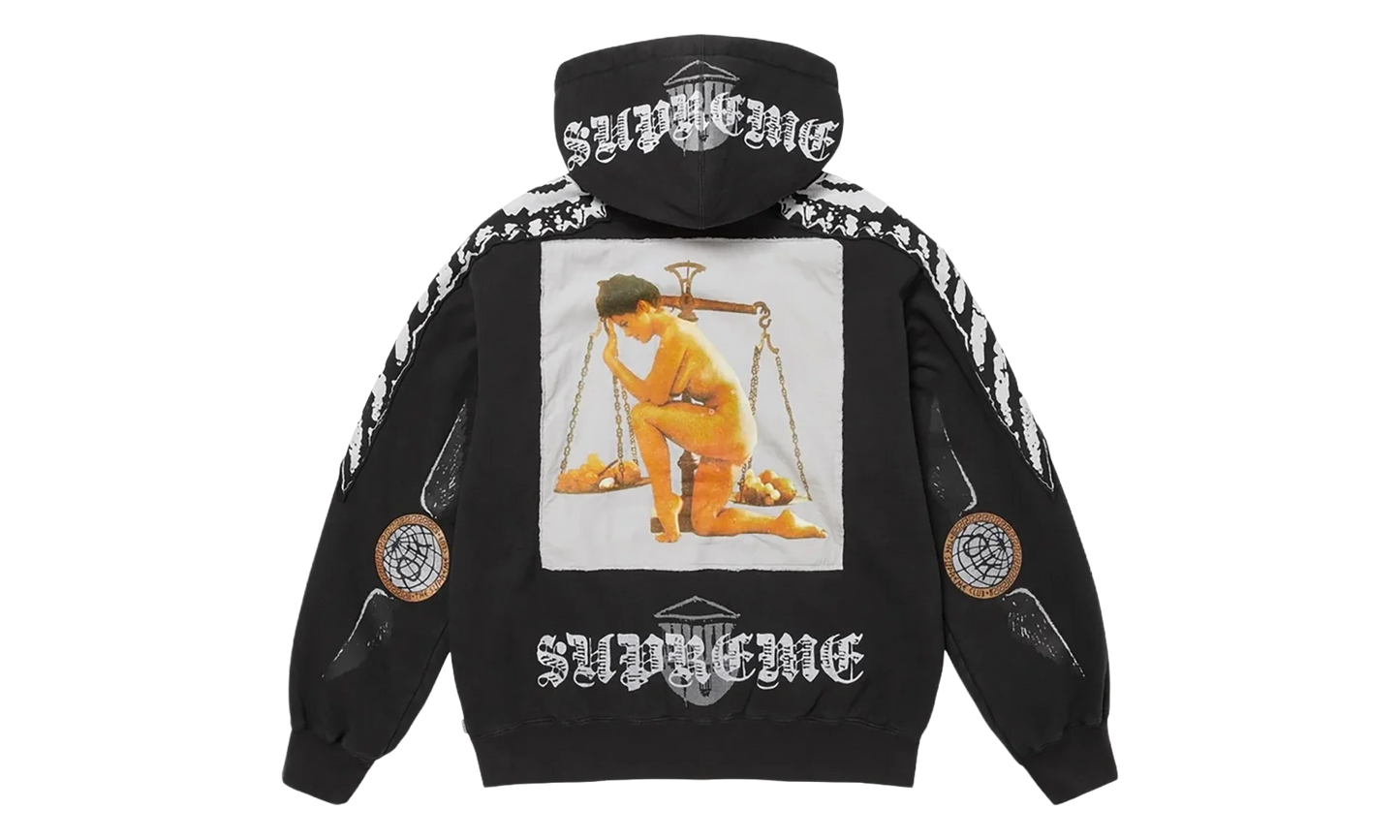 Wings Zip Up Hooded Sweatshirt "Black" SU27001