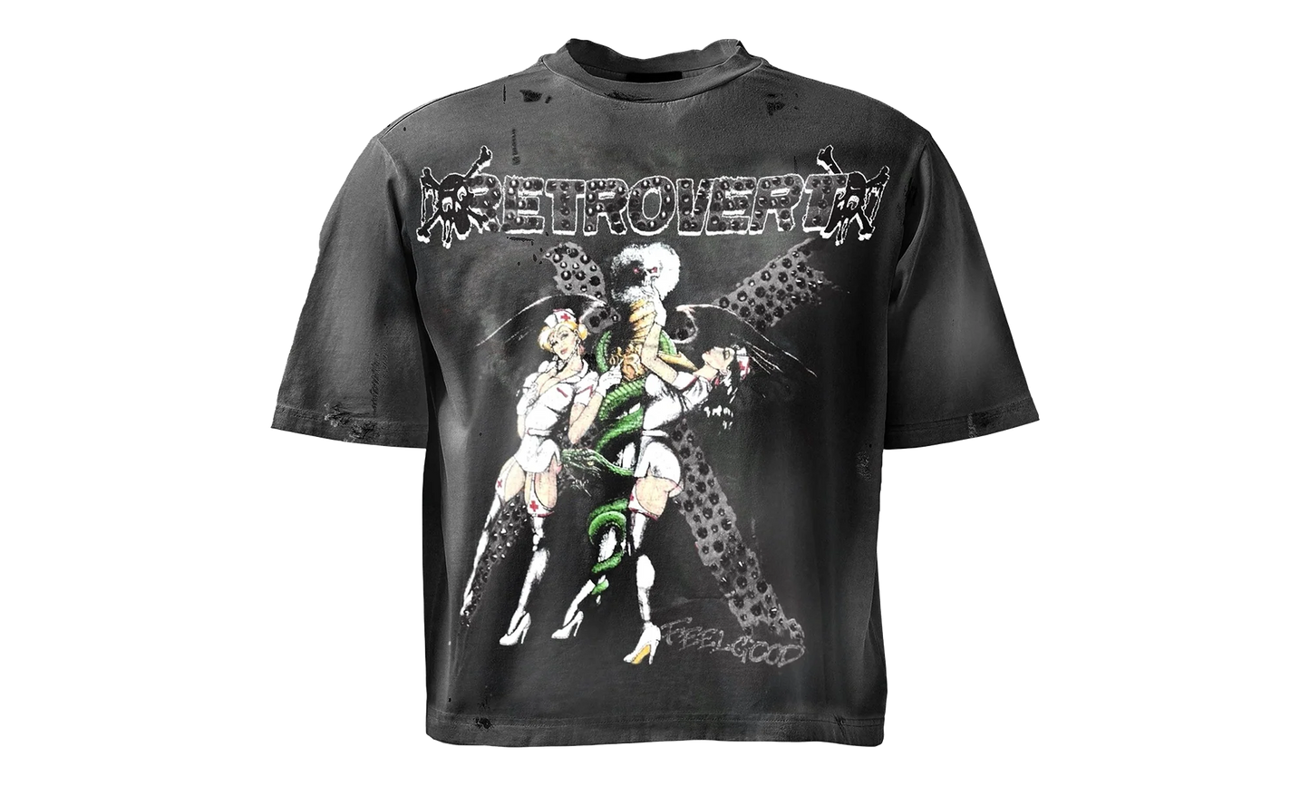 Black Nurse Rhinestone Tee "Black" RET014
