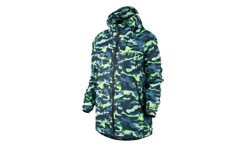 Tech Fleece Camo Windrunner Jacket WMNS "Stratus Blue / Ghost Green" 687611 482