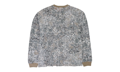 CAMO BURN OUT PRINT LONG SLEEVE T-SHIRT "Beige" A146010HNAS9DBA