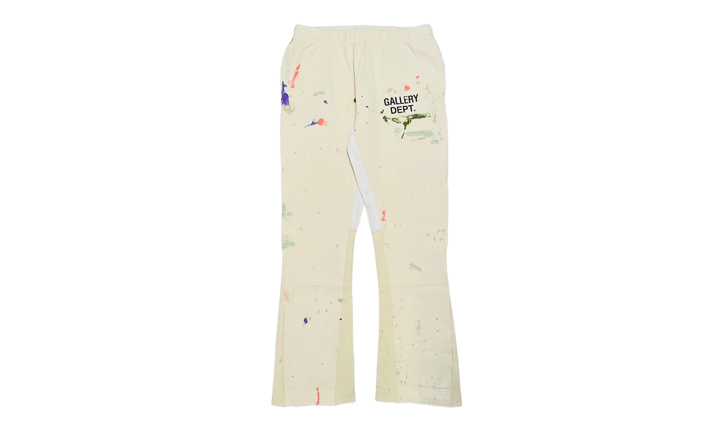 GD Logo Paint Splatter Flare Sweatpants "Cream Black Multi" GDGLFSC
