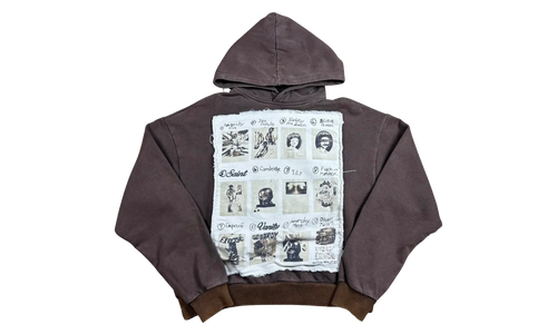Patchwork Vain Pullover Hoodie "Brown" OSTG SAVAN NQ2R