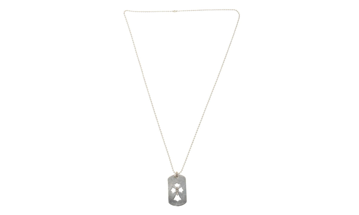 Dagger Dog Tag Pendant & Ball Chain "Silver" CHRM0664