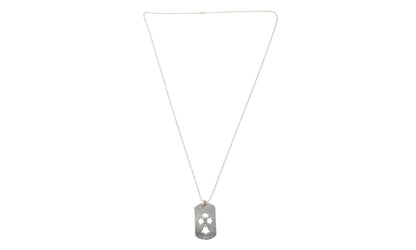 Dagger Dog Tag Pendant & Ball Chain "Silver" CHRM0664