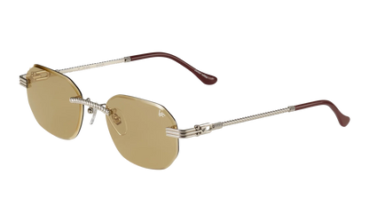 Hustler Rimless Drill Mount 24KT "White Gold / Amber" DMHU2 0054 43A2