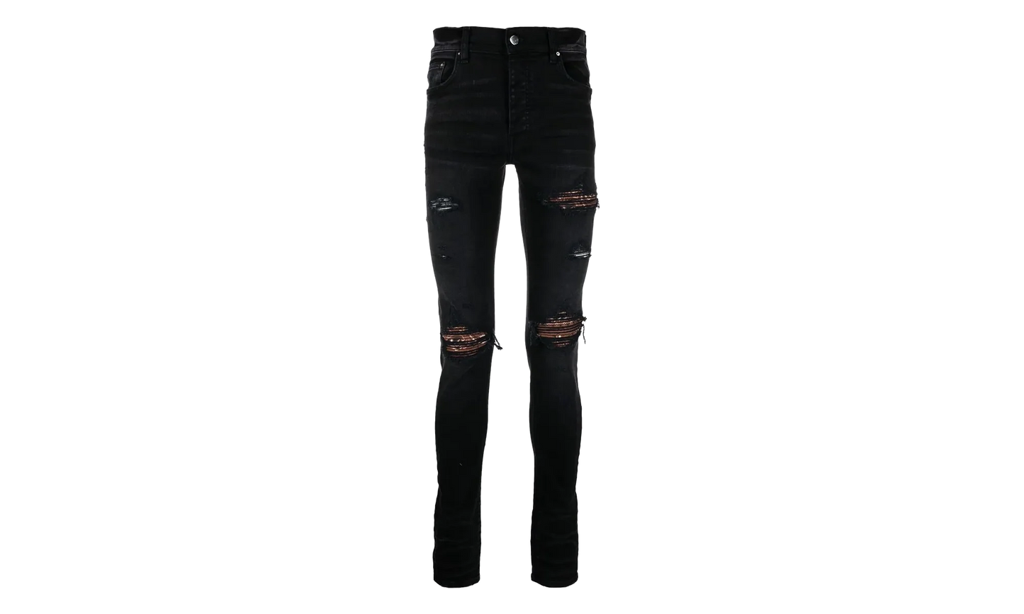 MX1 Brown Bandana Patch Jeans "Aged Black" SS22MDS002 023