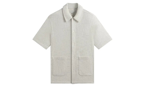 Textured Cotton Boxy Collared Overshirt "Off White" KHM032170 104
