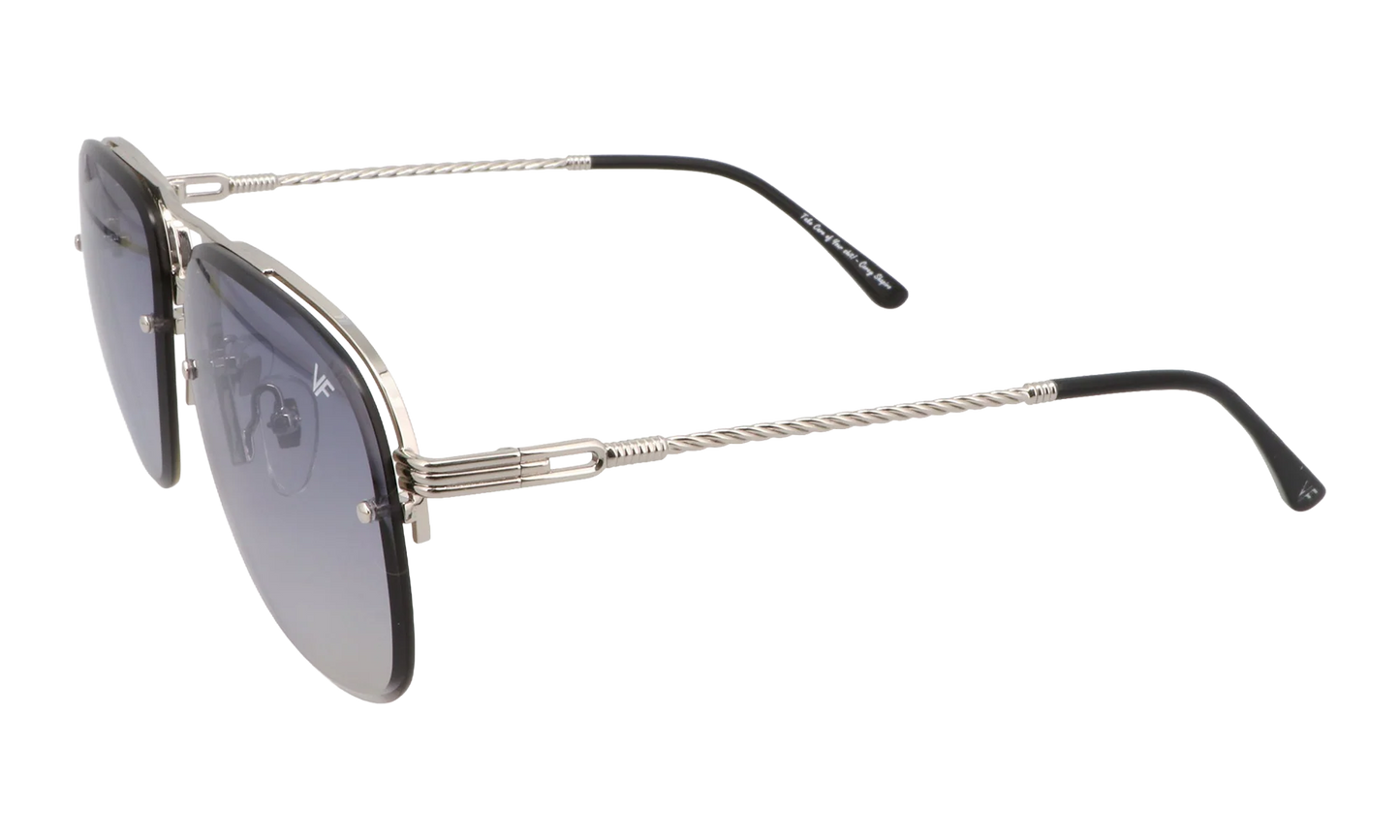 Snatch Bevel Rimless Drill Mount 18KT "White Gold / Pastel Gray Gradient Flash Silver" DMSN2 0006 48D1