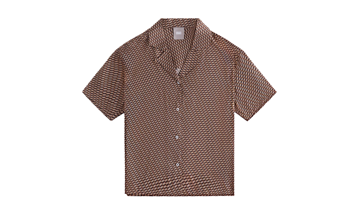 Elena Monogram Silk Camp Shirt WMNS "Brown" khw030292 210