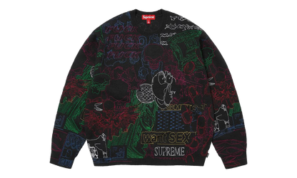 Collage Embroidered Sweater "SS26 - Black" SU27293
