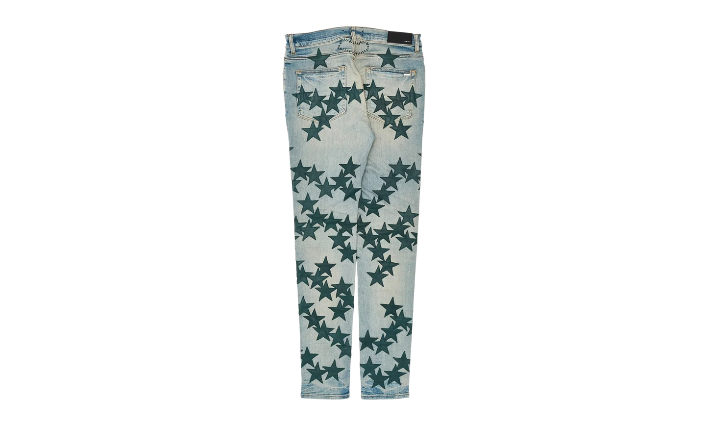 Leather Star Patch Jeans "Chemist - Clay Indigo Green" SS22MDS022 408