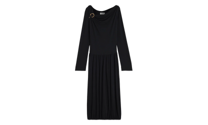 DRAPED MIDI DRESS WITH BROOCH "Black" RW DR0004 4792 P23_10