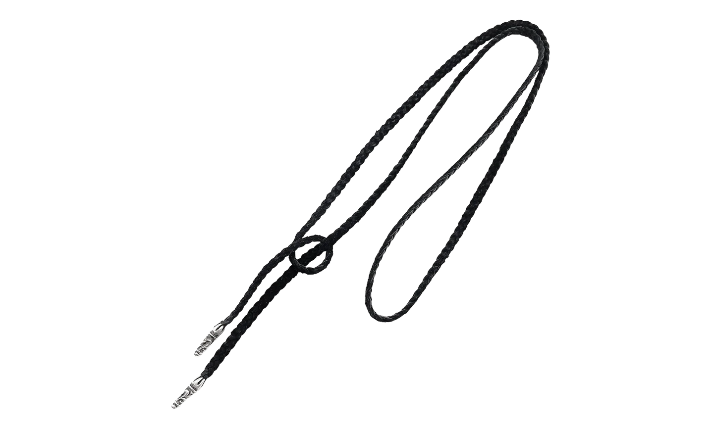 Leather Braids Chain Necklace "Black" CHRM0822