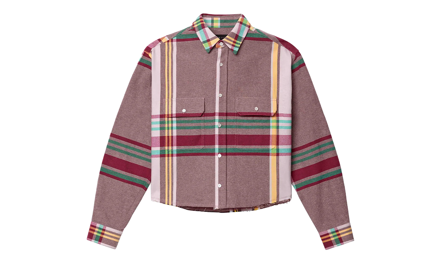 Fade LS Cropped "Purple Plaid" M3012 NPPS226