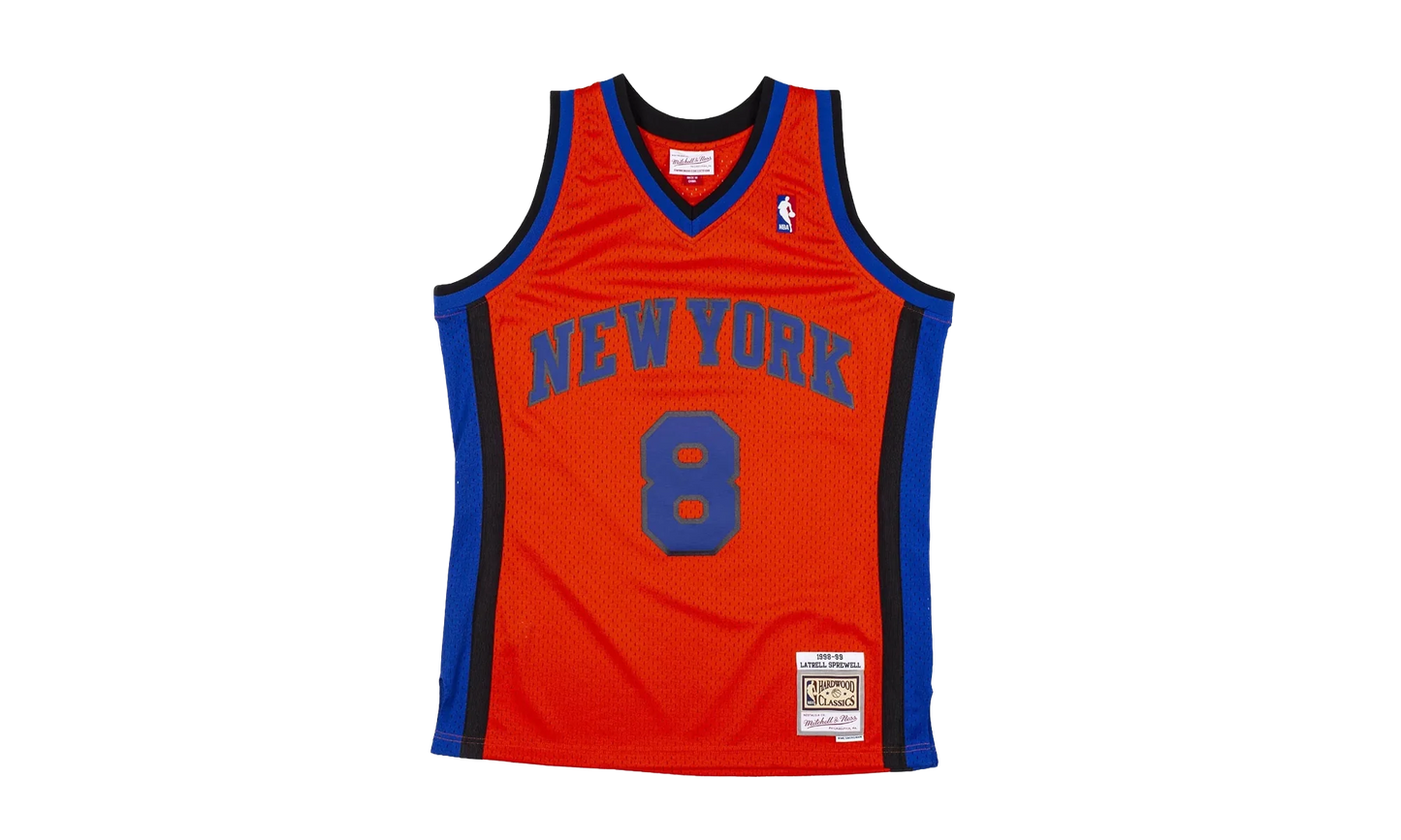 NBA Latrell Sprewell Reload Swingman Jersey "1998 New York Knicks - Orange" SMJYCP19287 NYKORAN98LSP