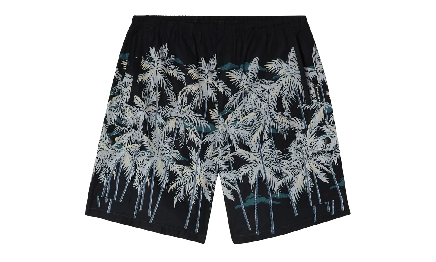 Allover Palms Swimshort "Black / Off White" PMFA005S22FAB0081003
