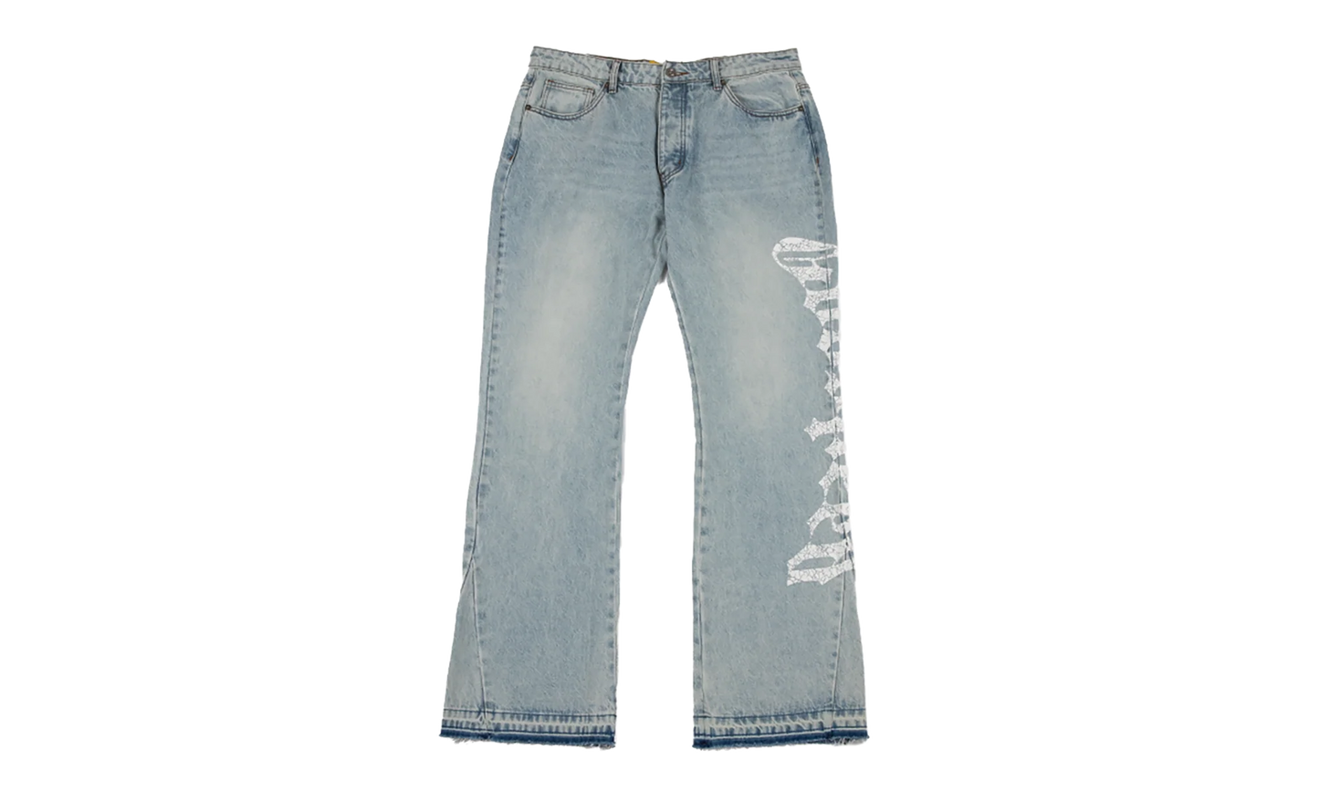 OG Logo Flared Printed Denim Jeans "Blue Wash" GS113