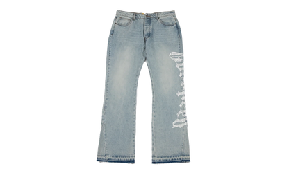 OG Logo Flared Printed Denim Jeans "Blue Wash" GS113