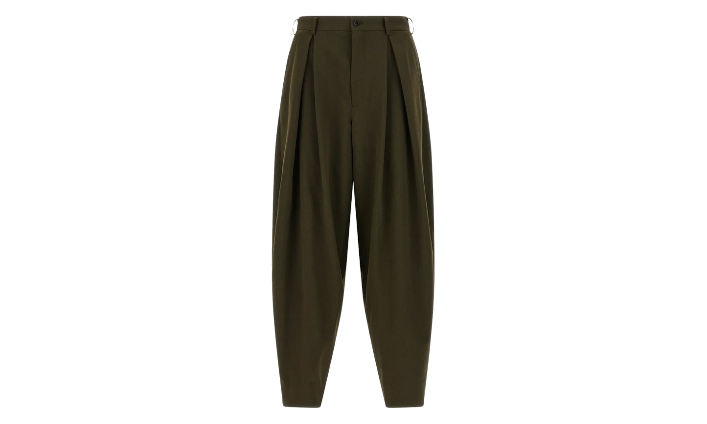 Wool Pleated Trousers "Khaki" PPP031051