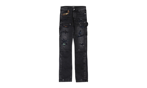 PLAID CARPENTER AGED CASUAL PANTS "Aged Black" PS22MDS133 AGBLK