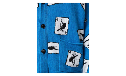 Cards Intarsia Cardigan Sweater "Blue" S0M05108WC BLU