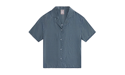 Elena Monogram Silk Camp Shirt WMNS "Navy" khw030292 336