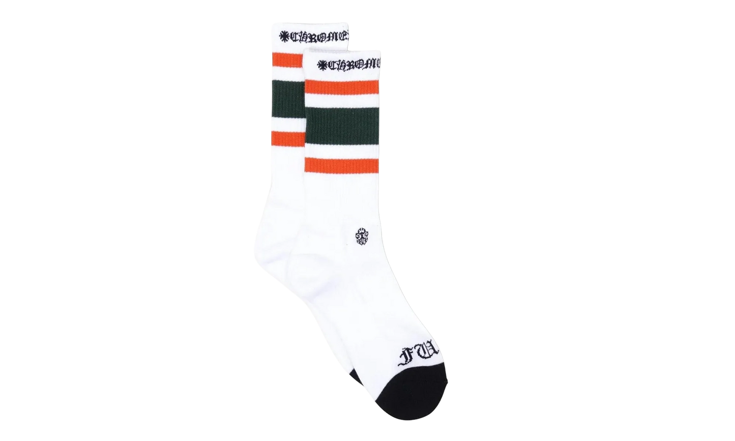 Fuck You Striped Sock "White / Orange" CHRM1025