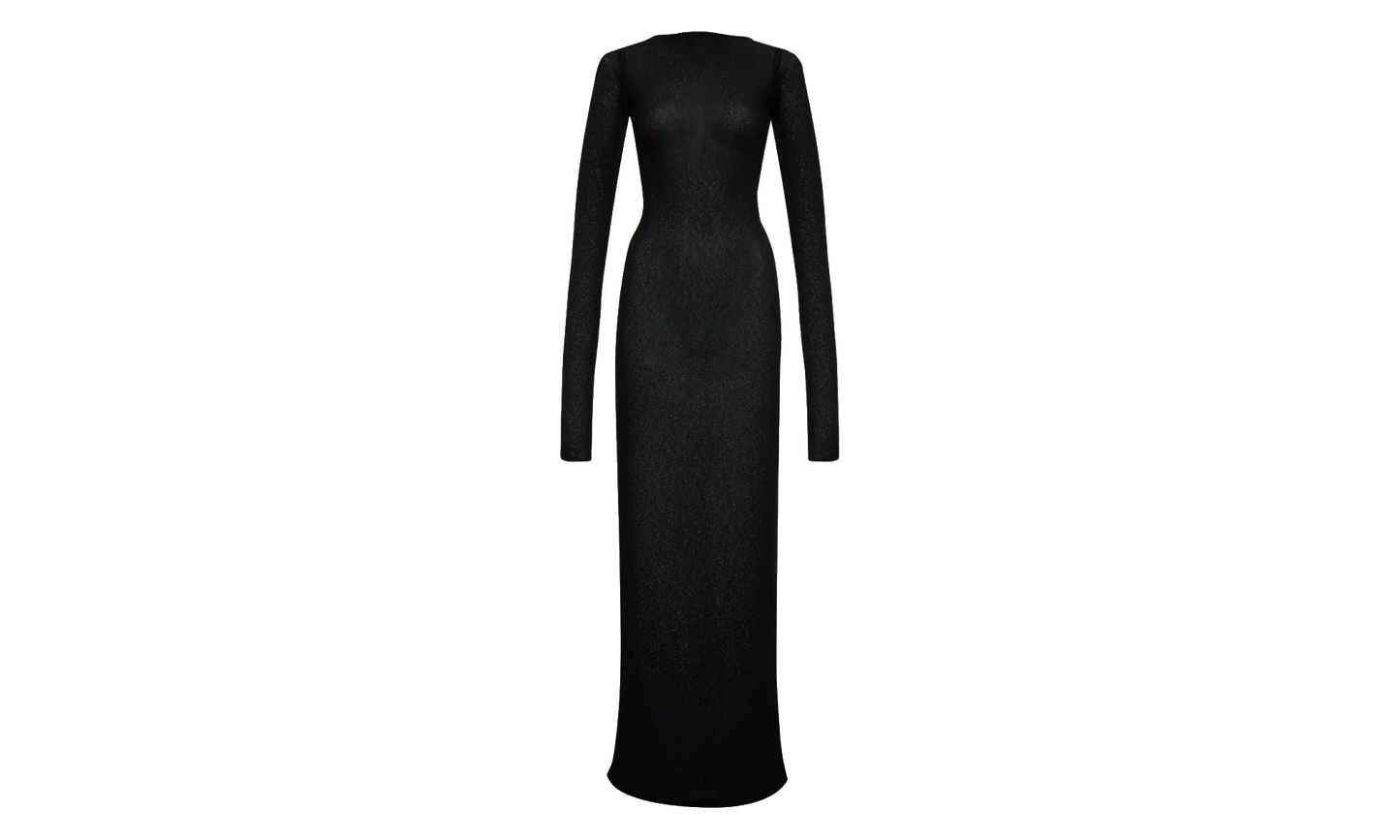 Sheer Knit Jersey Dress WMNS "Black" RHSS24DR02852372 BLK