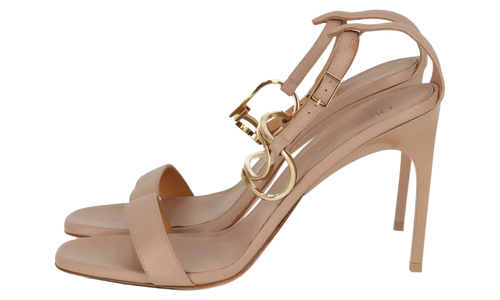 Gold Paperclip Leather High Sandal WMNS "Gold" OWIH045S23LEA0016176