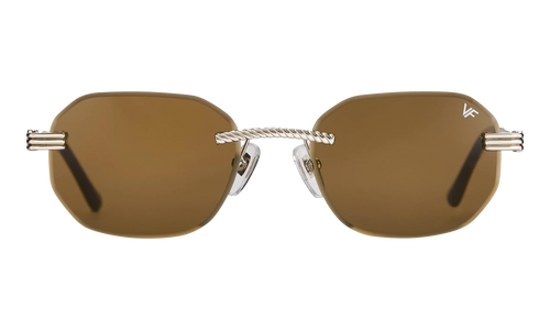 Hustler Rimless Drill Mount 24KT "White Gold / Brown" DMHU2 0045 42B6