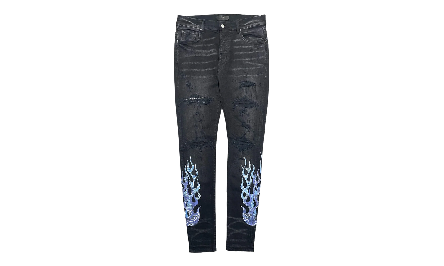 Bandana Flame Patch Jeans Aged "Black Multi" PS22MDS192 028