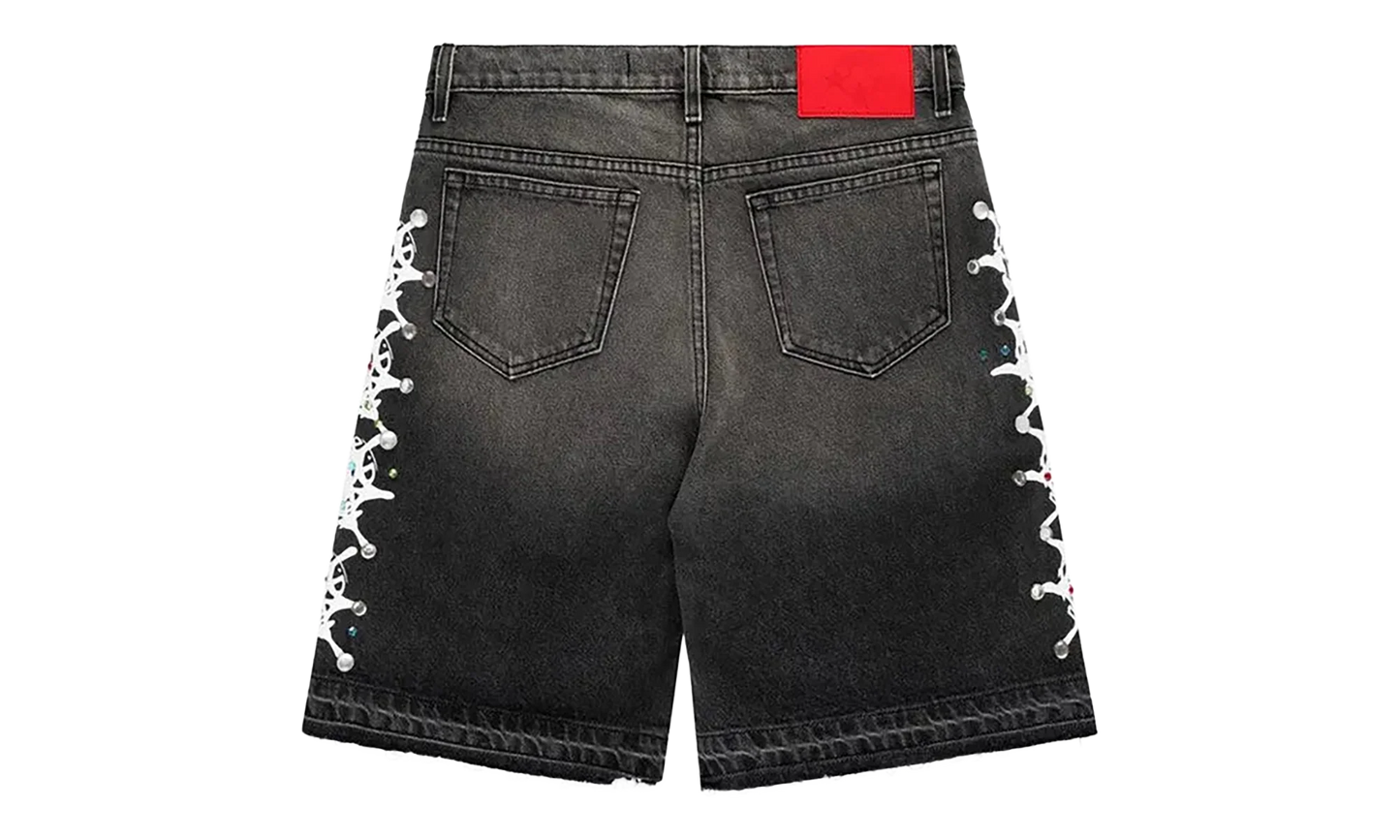 WEB STONE DENIM SHORTS "Black Wash" SP5der96