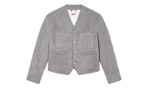 Hairy Collarless Jacket "Pale Grey" FF65VE1169PE93