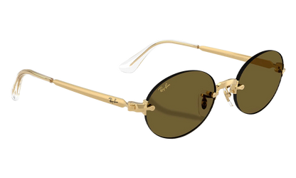 Ray-Ban Rimless "A$AP Rocky - Polished Arista Gold with Dark Brown Lens" RB3929 001 73