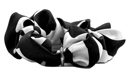 Silk Scrunchie "Black / White" CHRM0862
