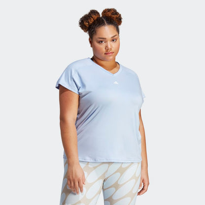 Women's adidas AEROREADY Train Essentials Minimal Branding V-Neck Tee (Plus Size)