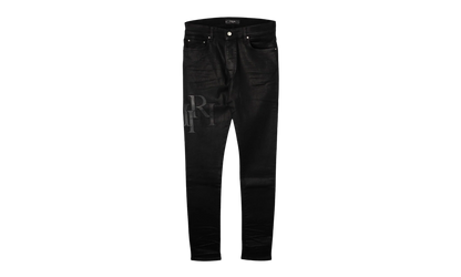 Staggered Leather Patch Jeans "Waxed Black" AWNSY1084 001